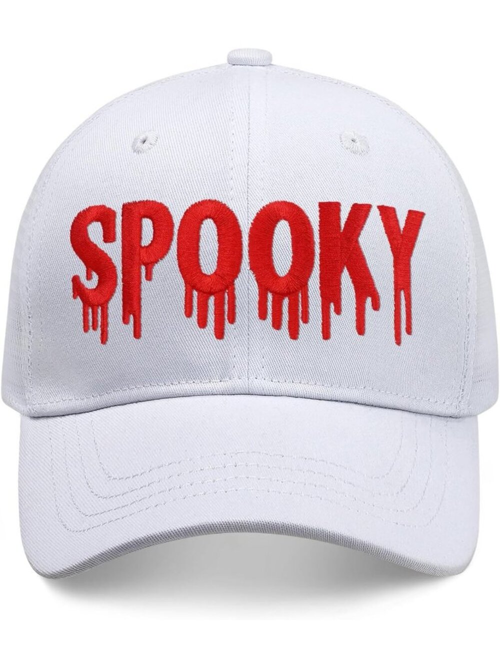 Unisax's White Halloween Embroidered Adjustable Washable Trucker Baseball Caps
